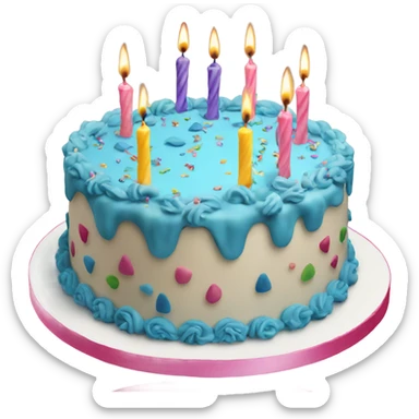Beautiful birthday cake sticker