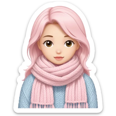Light pink winter cozy, pretty aesthetic sticker