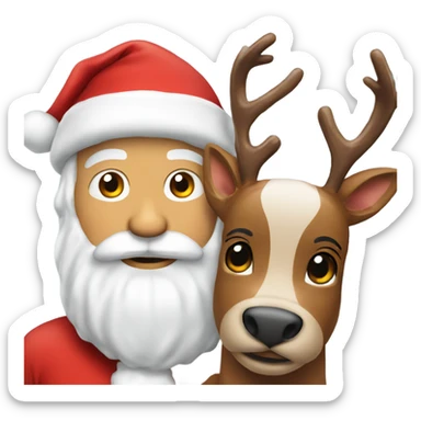 Santa Claus with Rudolf sticker