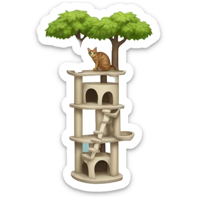 Cat tree tower sticker