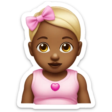 Baby girl with a pink pacifier sticker