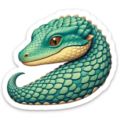 Meme-Worthy cute Sleeping Monitor Lizard Portrait Emoji, Head resting peacefully with a contented smile, showcasing intricately patterned scales and eyes gently closed in serene slumber, Simplified yet comically adorable features, highly detailed, glowing with a soft, drowsy earthy light, high shine, relaxed and utterly lovable, stylized with an air of playful laziness, bright and heartwarming, soft glowing outline, capturing the essence of a sleeping reptilian guardian that feels destined to become the next viral icon of adorable rest! sticker