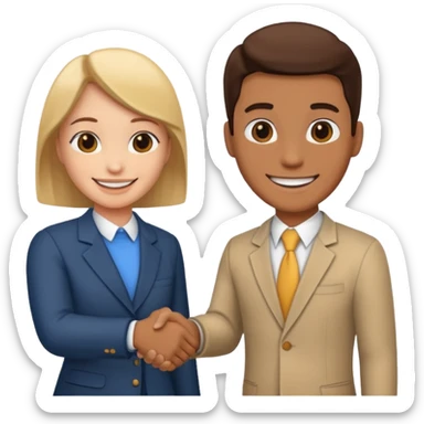 Dos personas dandose la mano  sticker