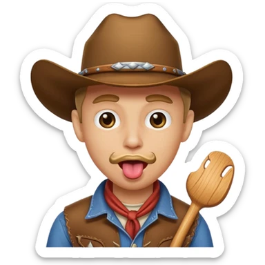 cowboy face sticking tongue out😛 sticker
