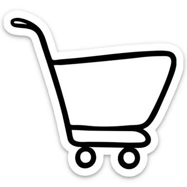 Hand drawn shopping cart icon sticker