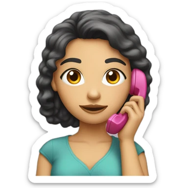 Una chica con un teléfono móvil sticker