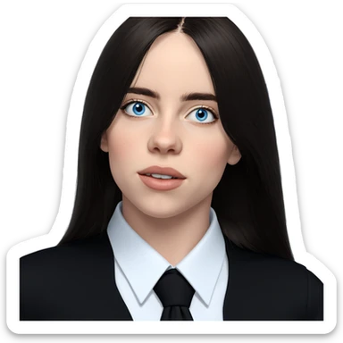 blue eyed girl in white shirt sticker