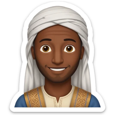 boaz - arab man from the bible no headdress  sticker