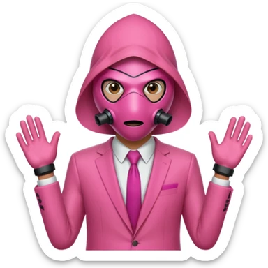 squid game pink suit triangle sticker