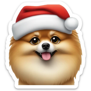 lulu pomeranian with santa claus hat
 sticker
