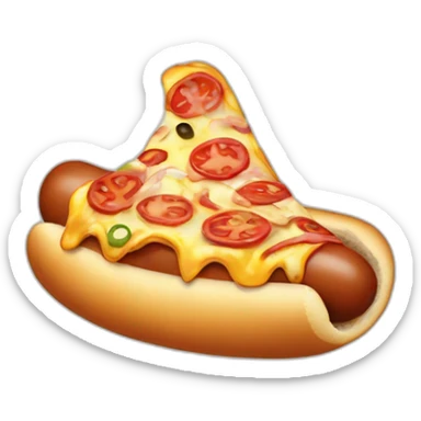 Hot dog eating pizza sticker