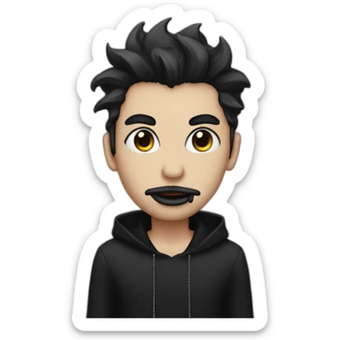 male goth emoji with lip and eyebrow piercings sticker