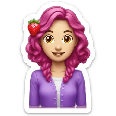 assiete avec des fraise des framboise et des mirtille violet sticker