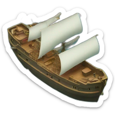 A SHIP IN SEA NEAR SMALL ISLAND sticker