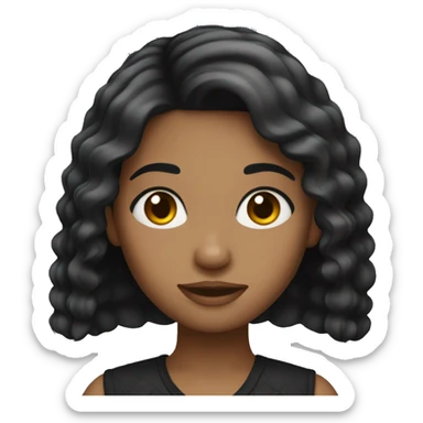 Girl with dark ombré hair sticker