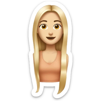 Femme au chaux boucle blond avec une fille aux cheveux lisse long brune  sticker