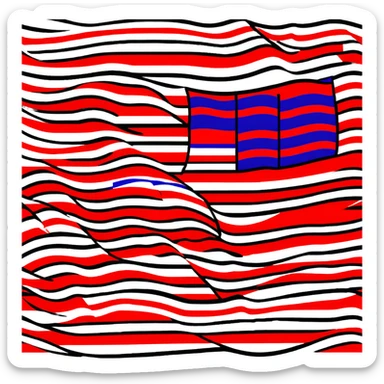 Thai flag with red, white, and blue horizontal stripes sticker