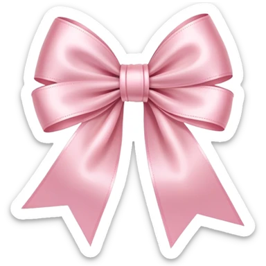 a light pink bow with long silky ribbons sticker