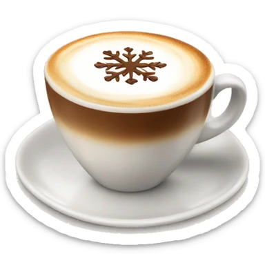 Cappuccino with a snowflake froth sticker