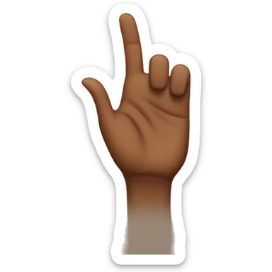 brown hand making the letter F insigns sticker