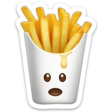 french fries with mayonnaise sticker