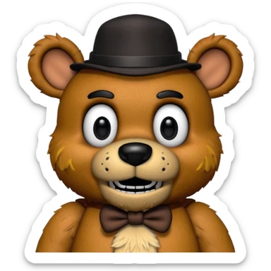 Freddy Fazbear with black and tiny hat from Five Nights At Freddy's Movie sticker
