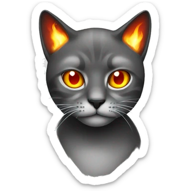 Cat with fire in eyes  sticker