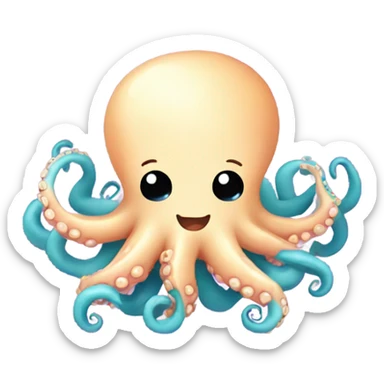 Kawaii octopus with peanut sticker