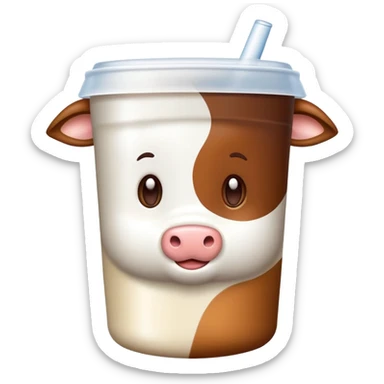Uma vaca com um copo de leite  sticker