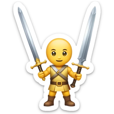 emoji character holding a sword sticker