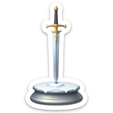 sharp sword in snow pedestal sticker