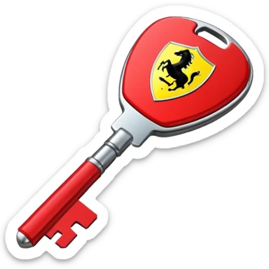 red Ferrari key with a black background sticker