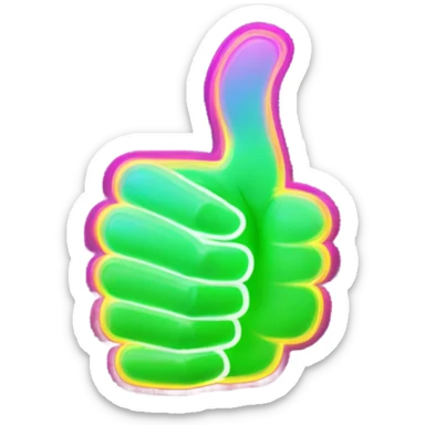 thumb up neon sticker