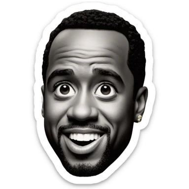 p Diddy with his tongue out rubbing his hands  sticker