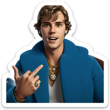 retro male portrait with jewelry sticker