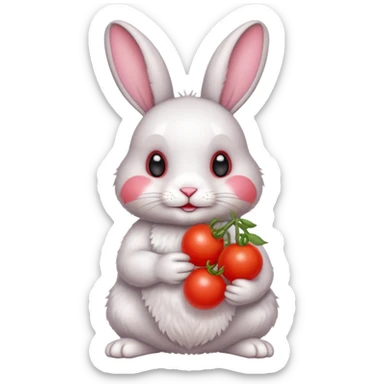 rabbit with cherry tomatoes  sticker
