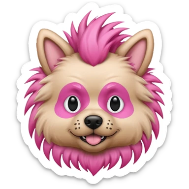 Mutated dog with pink Mohawk  sticker