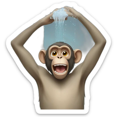 monkeys showering sticker