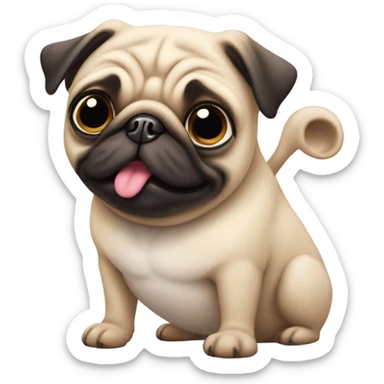 Pug princess with pink eyes  sticker