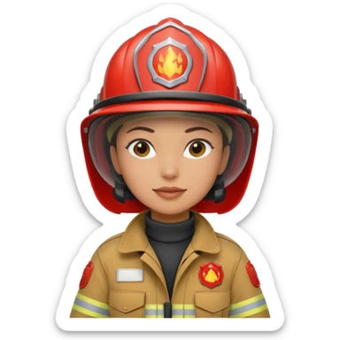 women Firefighter wearing helmets sticker