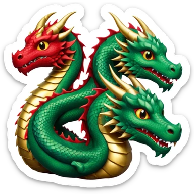 Three dragon together, one facing left one facing centre one facing right  sticker