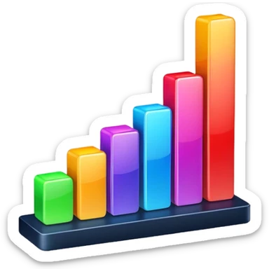 growth, bar chart increasing sticker