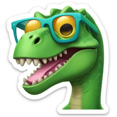 Dinosaur wearing sunglasses sticker