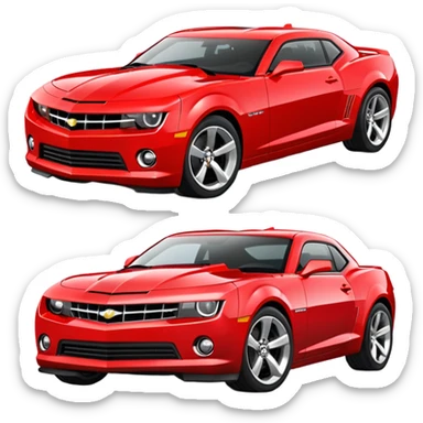 red minimalist Chevrolet Camaro sports car sticker
