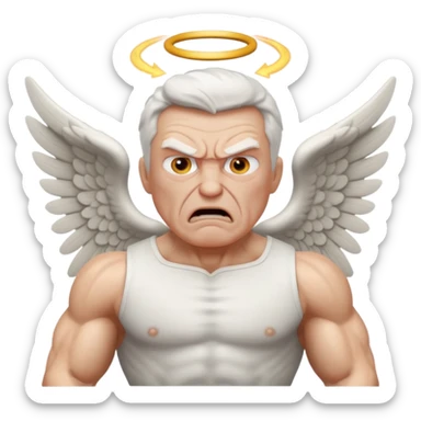 No real face angry older white male Italian animated angel I don't want a real face sticker