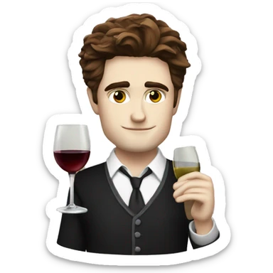 edward cullen drinking wine sticker