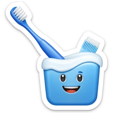 toothpaste and toothbrush sticker