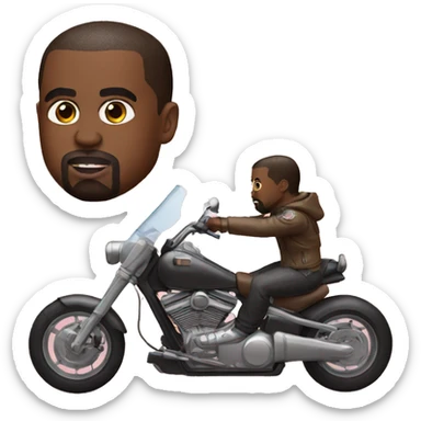 Kanye west on a motorbike sticker