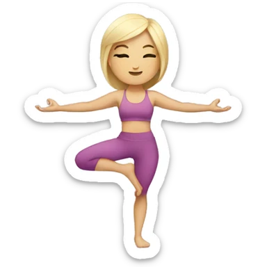 blonde girl doing yoga sticker