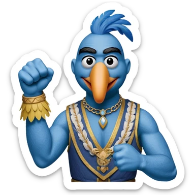 The muppet gonzo giving the fight the power fist  sticker